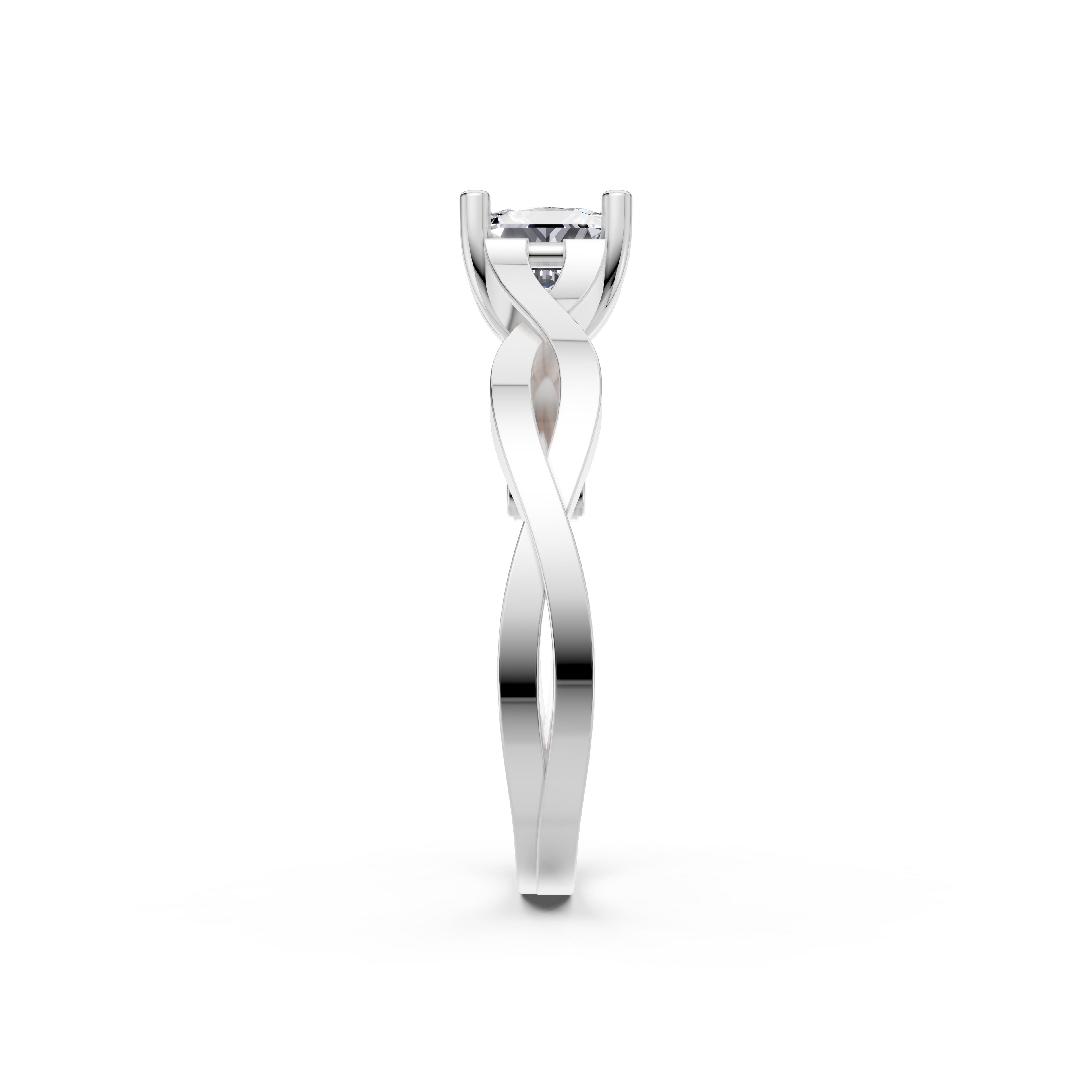 Sculptural Princess Cut Diamond Engagement Ring – VS1 Clarity