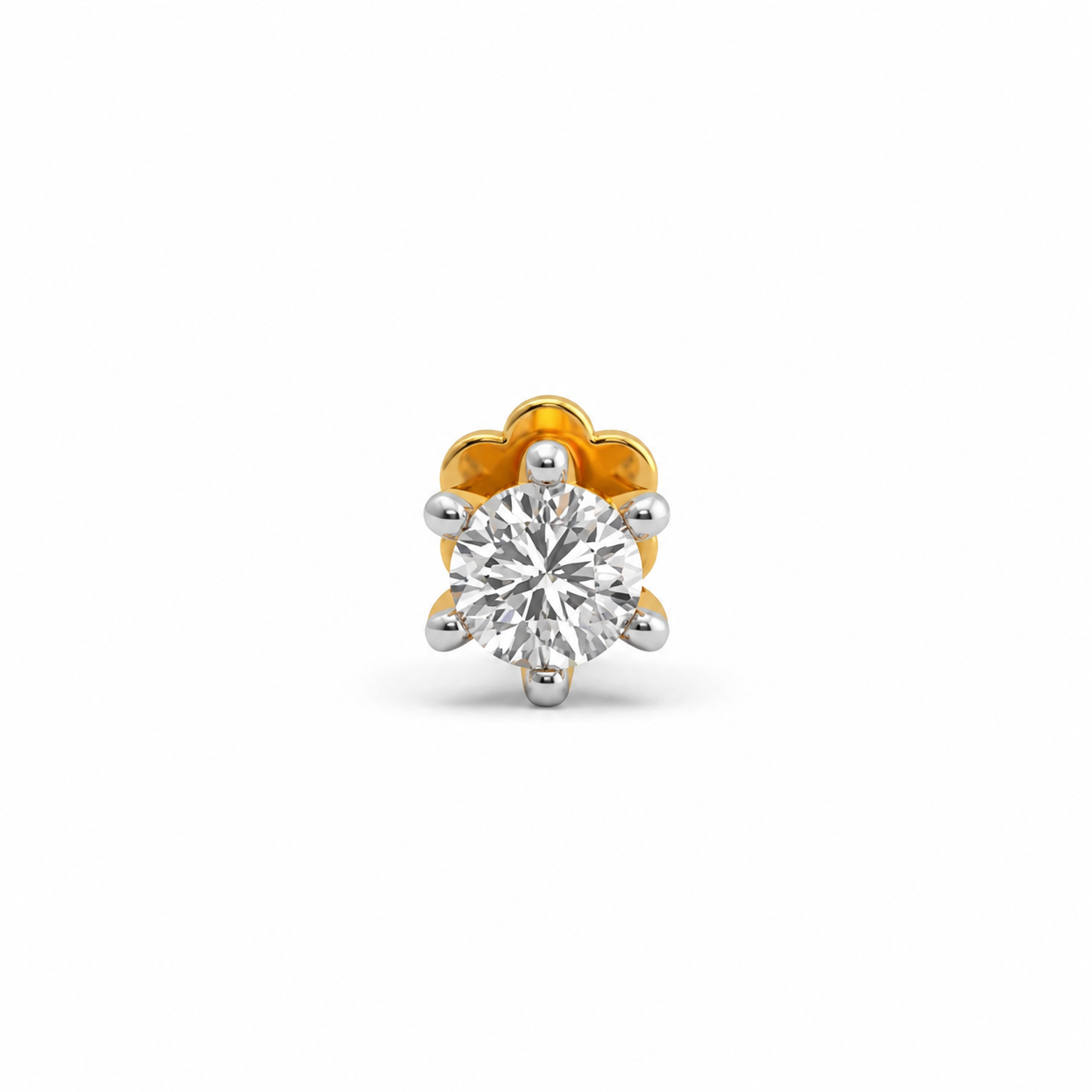 Natural Diamond Nose Pin  18K  Gold