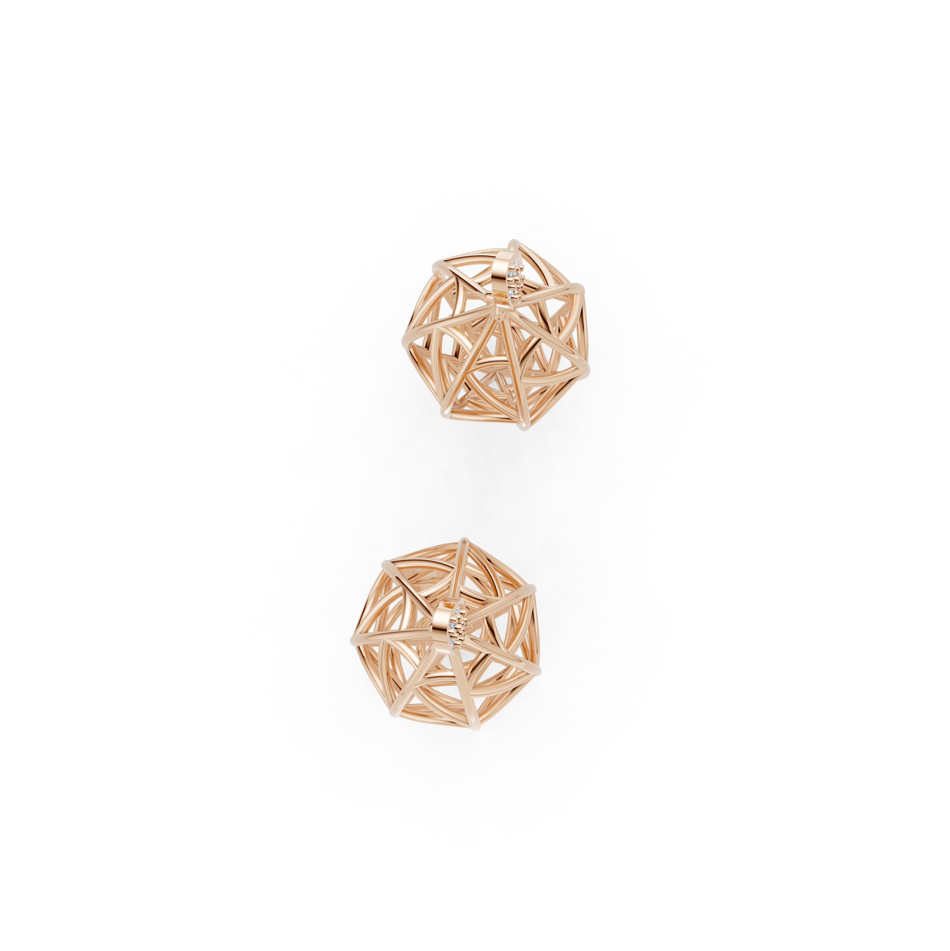 Sculptural Openwork Natural Diamond Jhumka Drop Earrings
