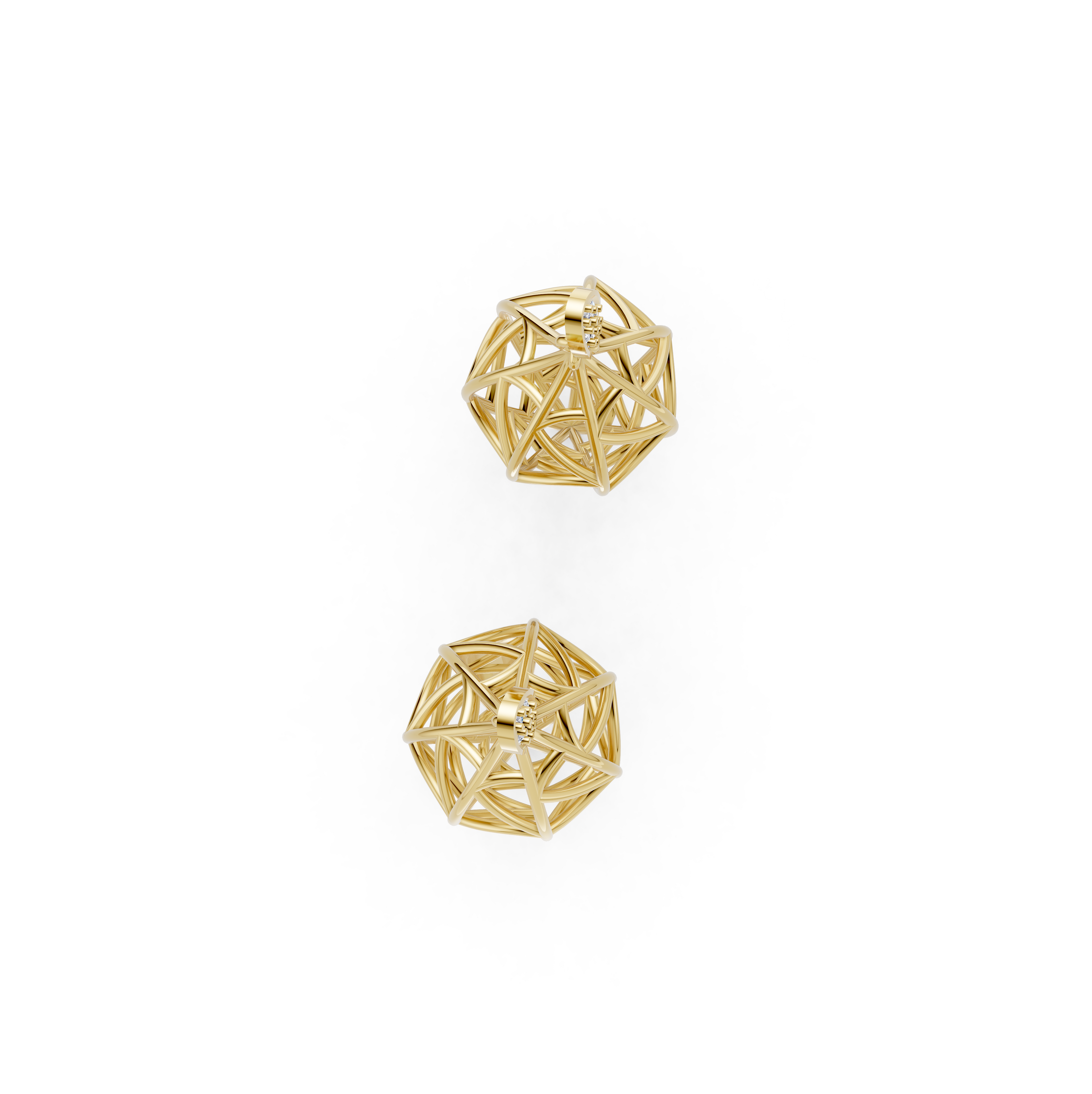 Sculptural Openwork Natural Diamond Jhumka Drop Earrings
