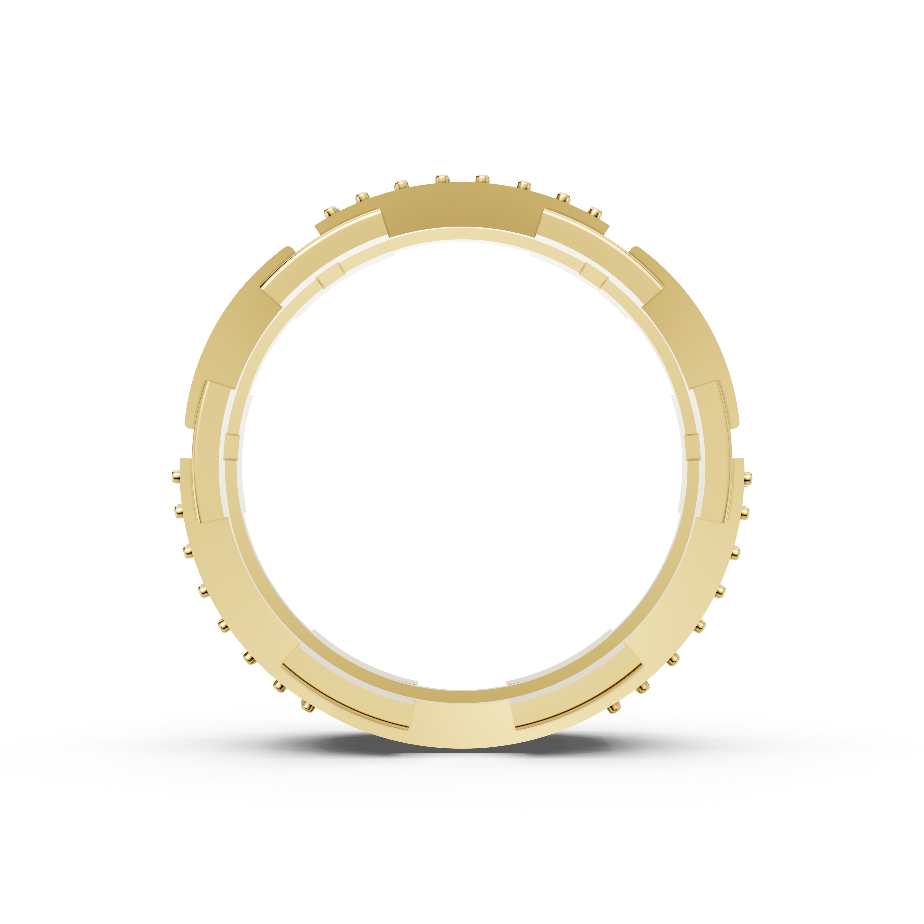 Certified Natural Diamond Women’s Architectural Wide Statement Ring in Solid Gold