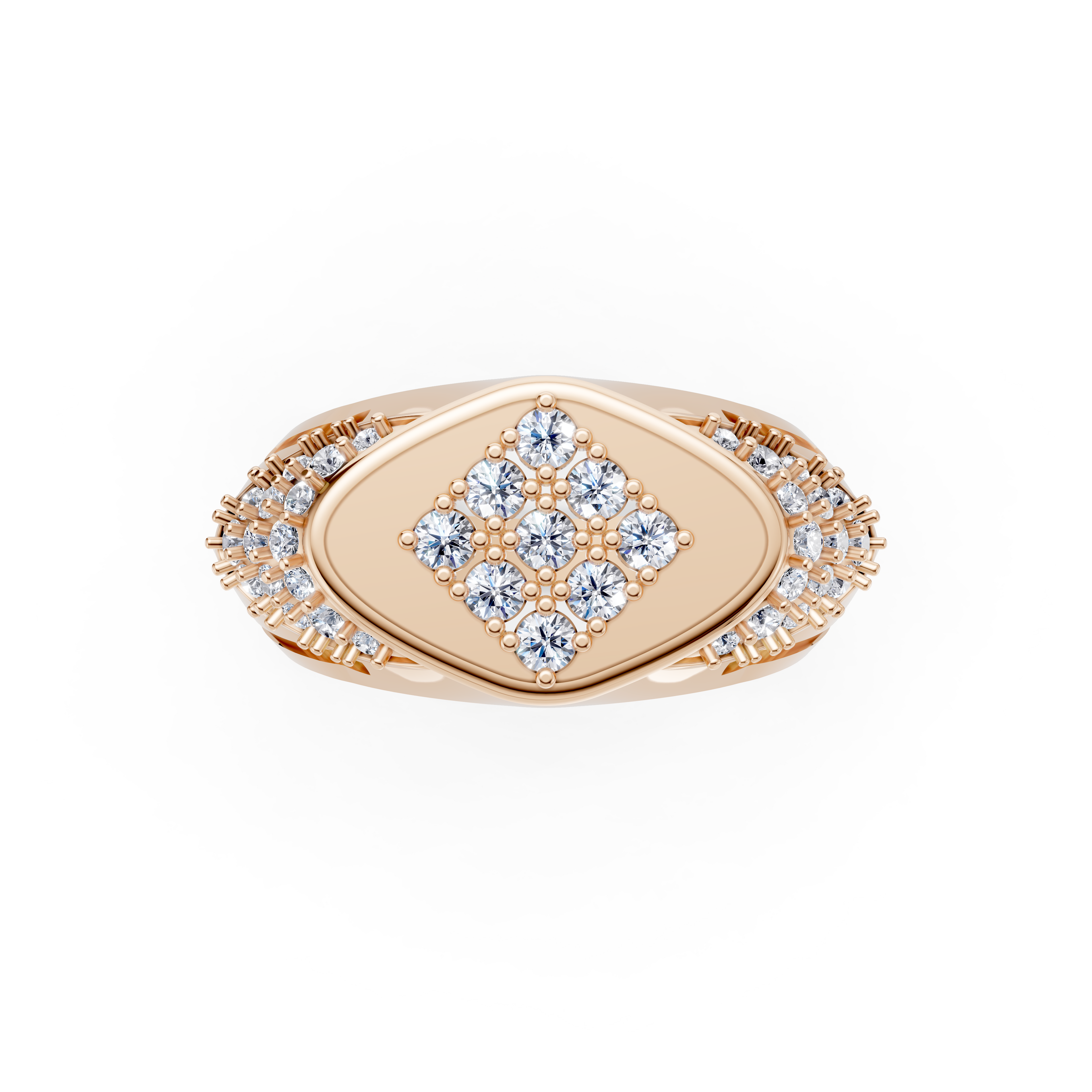 Men's Certified Lab-Grown Diamond Rhombus Cluster Ring