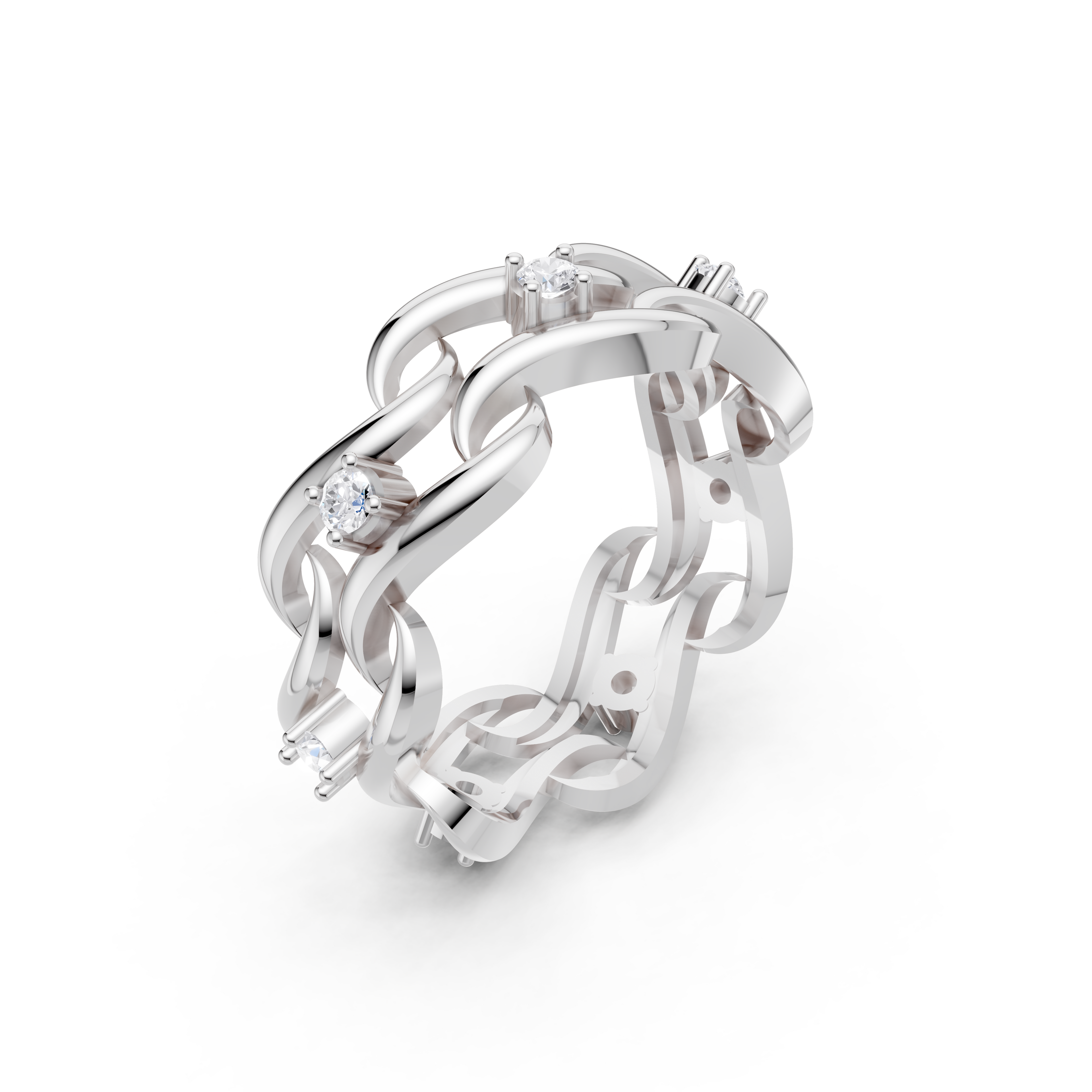 Women’s Lab-Grown Diamond Twisted Swirl Eternity Ring