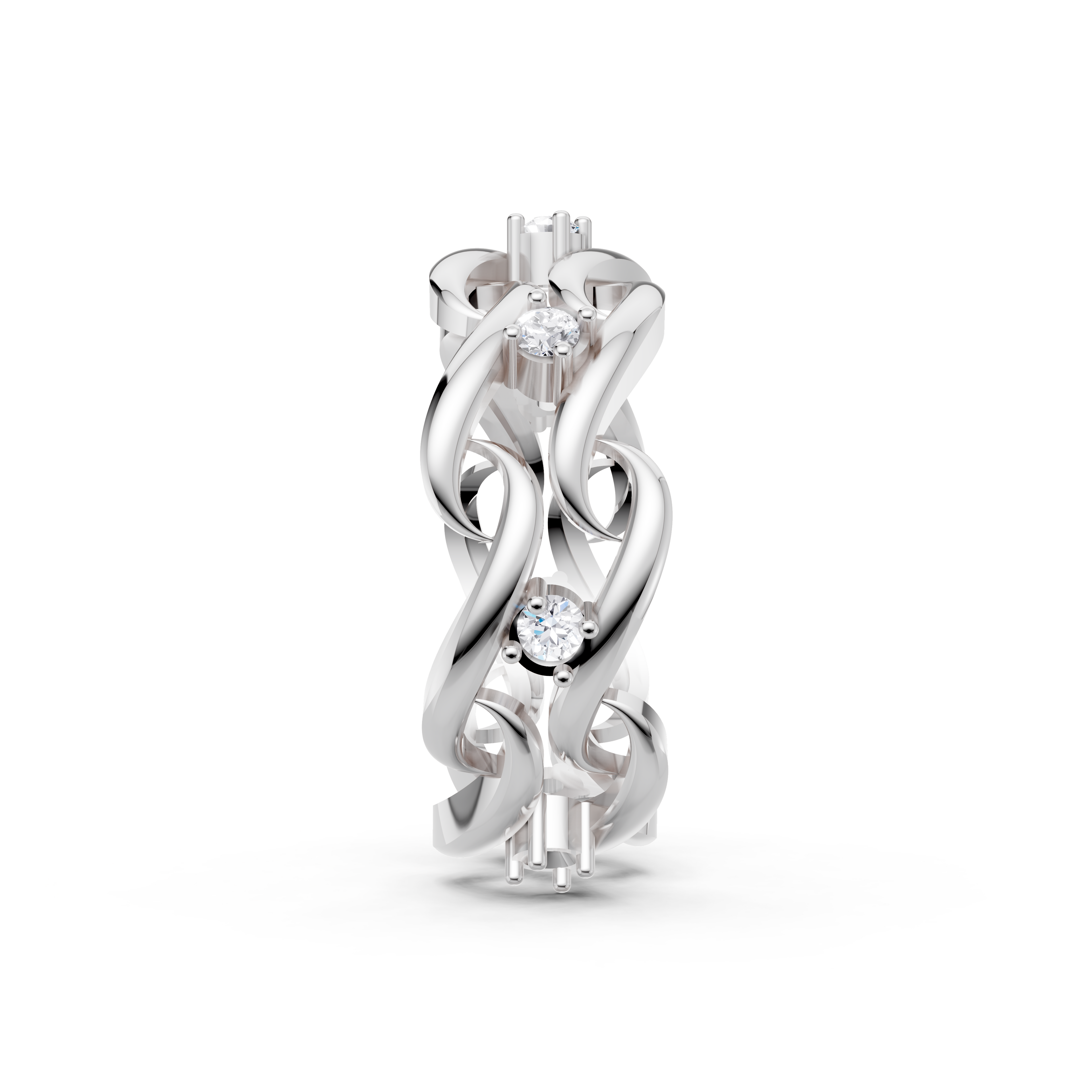 Women’s Lab-Grown Diamond Twisted Swirl Eternity Ring