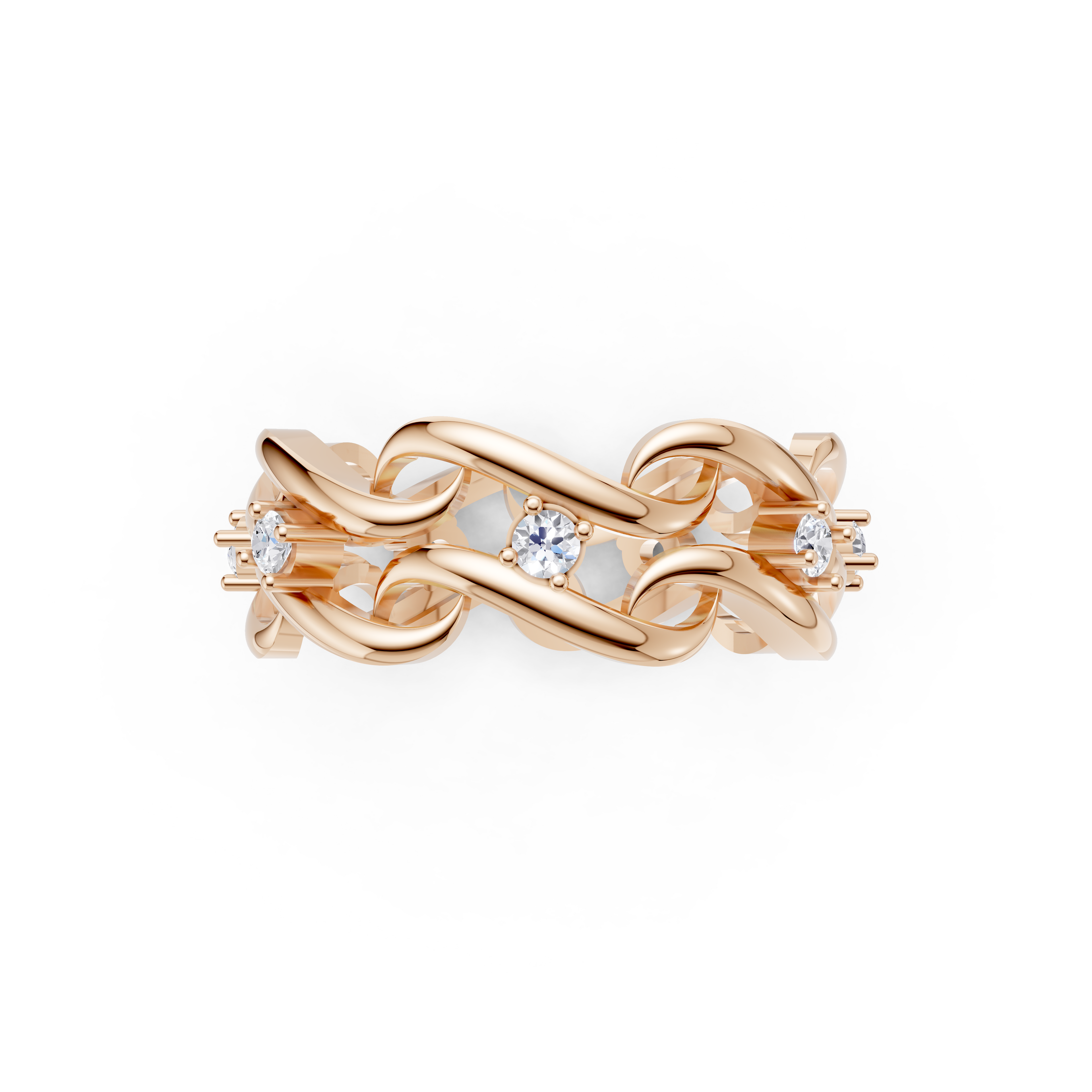 Women’s Lab-Grown Diamond Twisted Swirl Eternity Ring