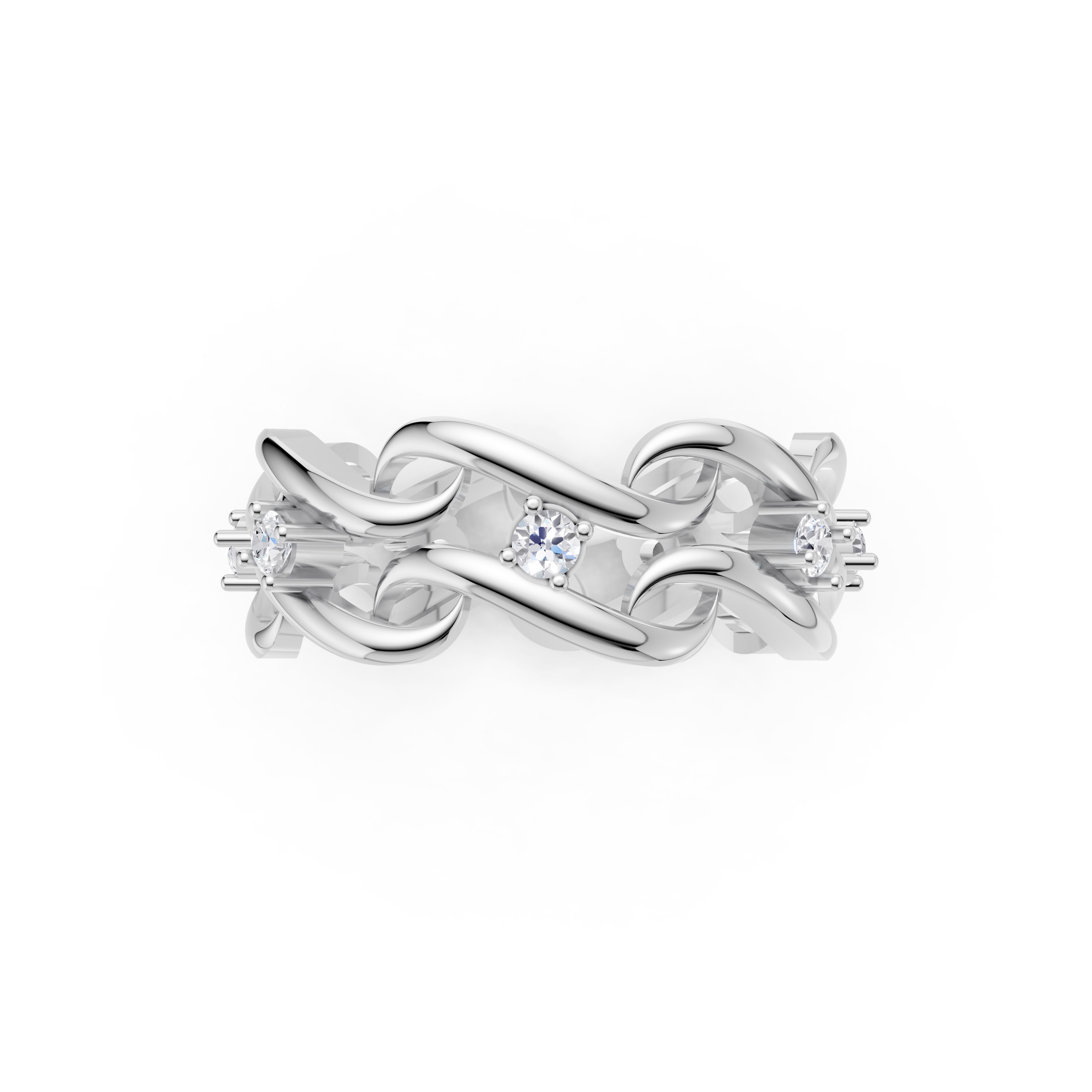 Women’s Lab-Grown Diamond Twisted Swirl Eternity Ring